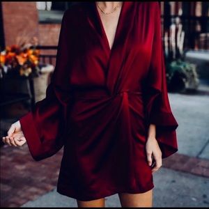 Vici collection burgundy kimono minidress
